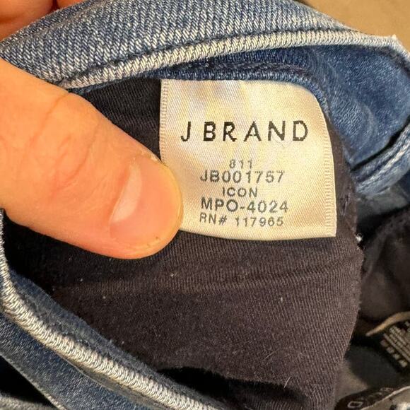 J Brand 811 Mid Rise Skinny Stretch in Icon Blue, Distressed, Women's Size 26 - Picture 3 of 5